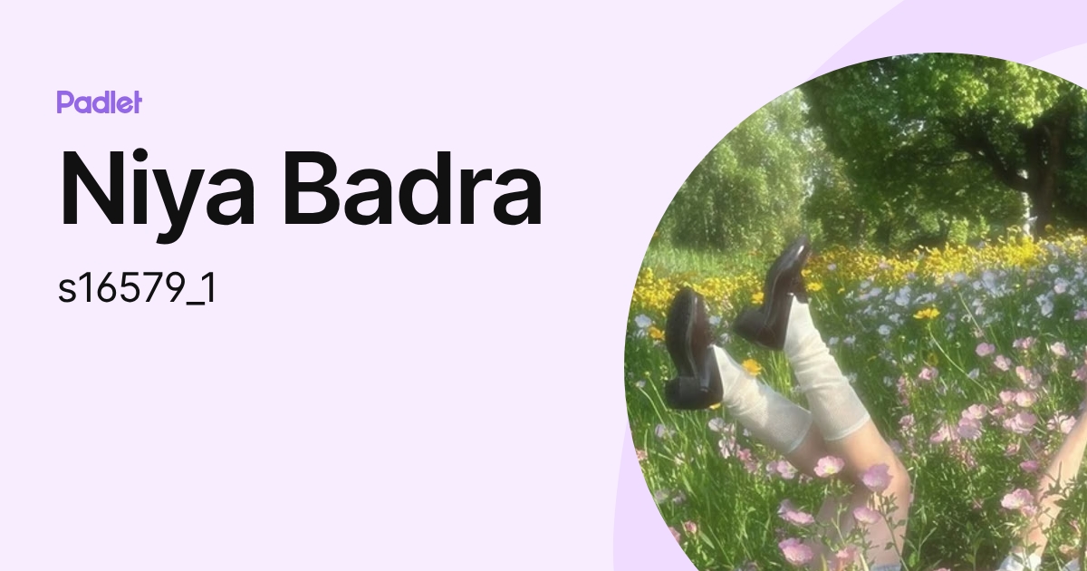 Niya Badra (s16579_1) profile | Padlet