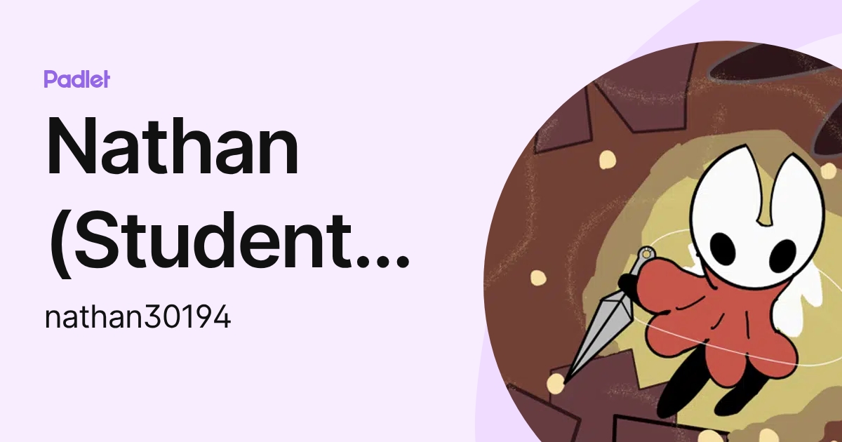 Nathan (Student) HAK (nathan30194) profile | Padlet