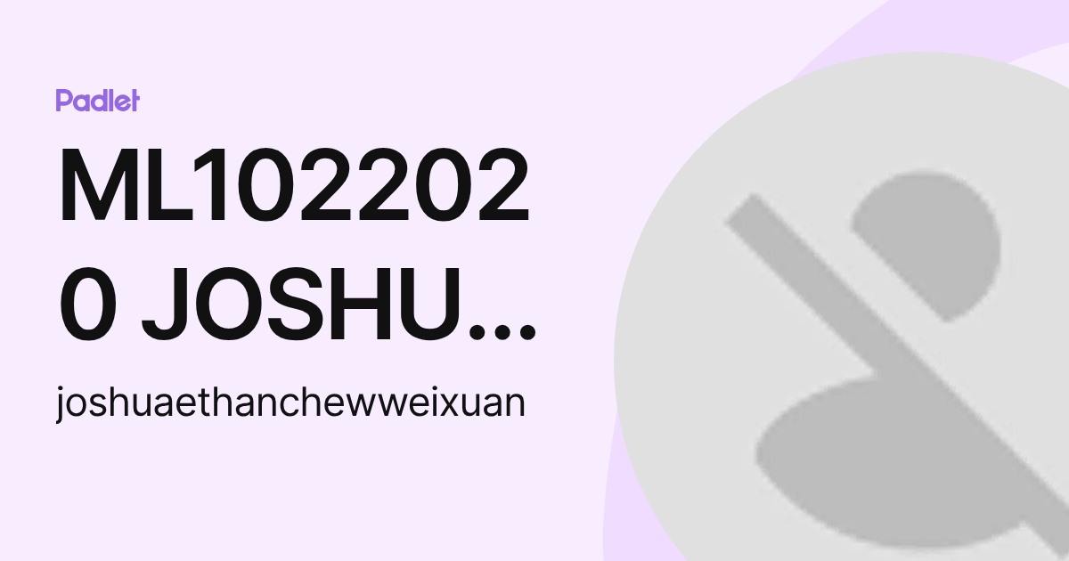 ML1022020 JOSHUA ETHAN CHEW WEI XUAN (joshuaethanchewweixuan) profile ...