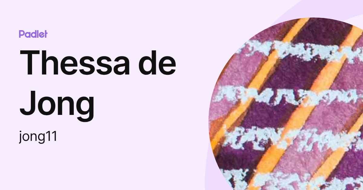 Thessa de Jong (jong11) profile | Padlet