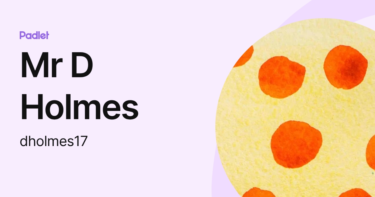 Mr D Holmes (dholmes17) profile | Padlet