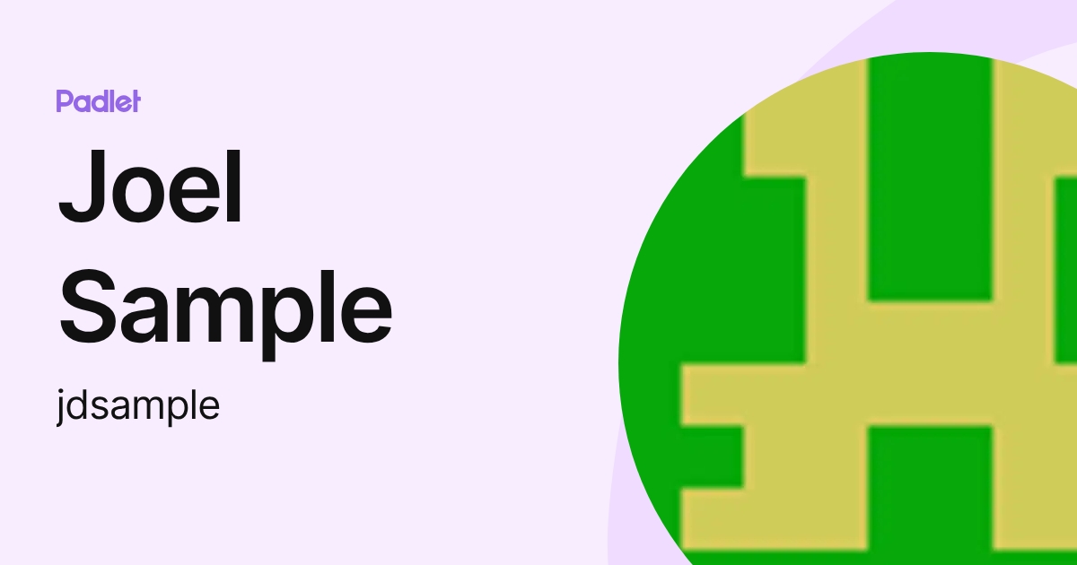 Joel Sample (jdsample) profile | Padlet