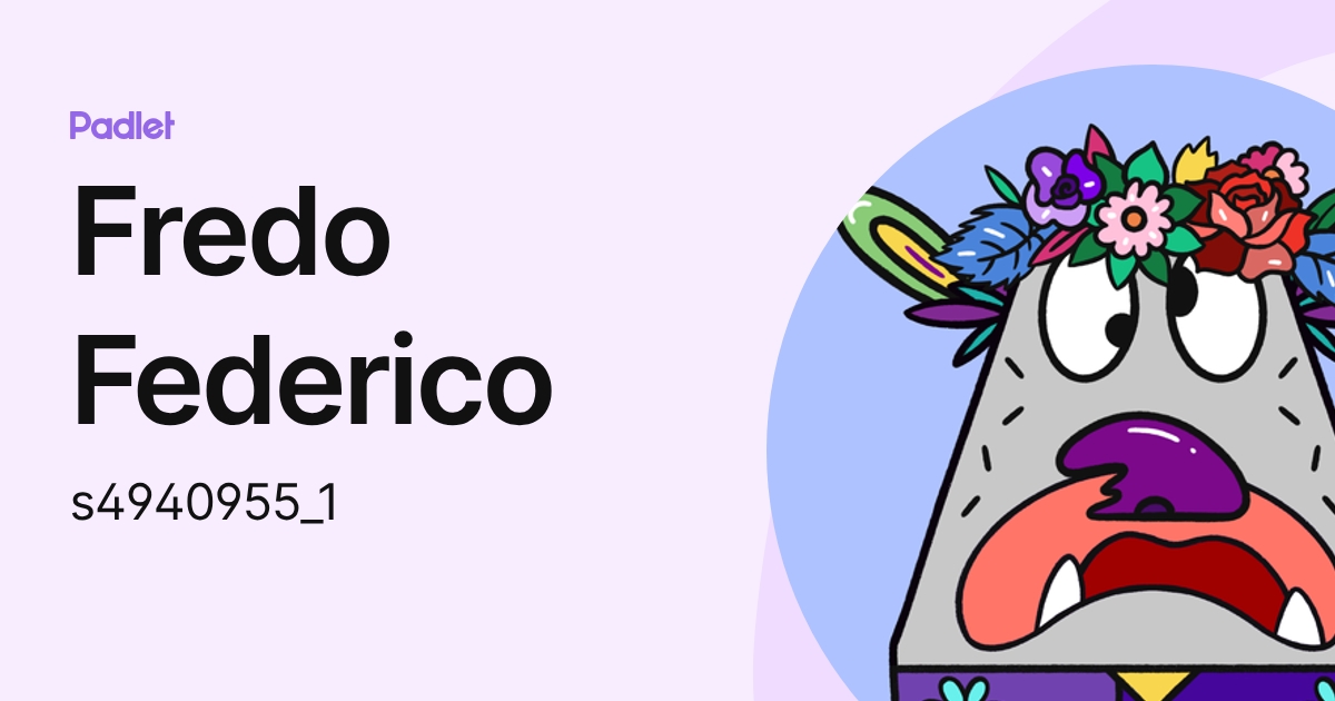 Fredo Federico (s4940955_1) profile | Padlet