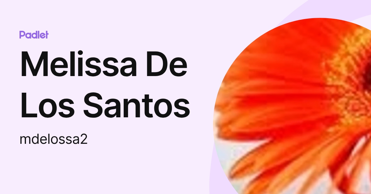 Melissa De Los Santos (mdelossa2) profile | Padlet