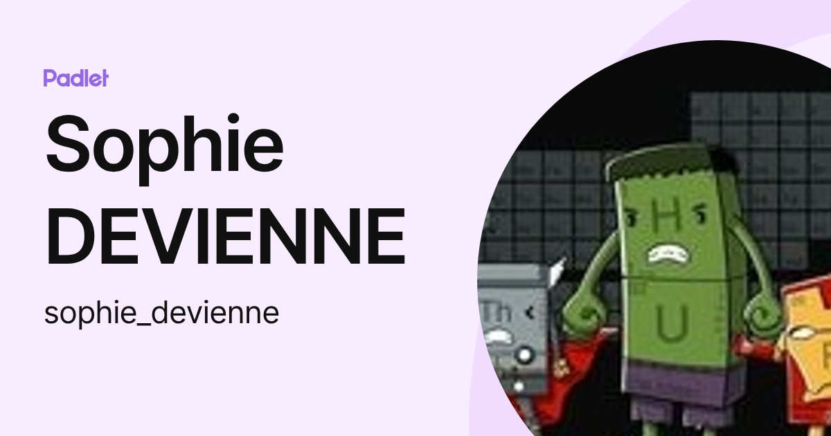 Sophie DEVIENNE (sophie_devienne) profile | Padlet