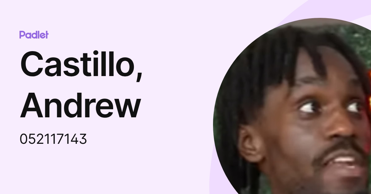 Castillo, Andrew (052117143) profile | Padlet