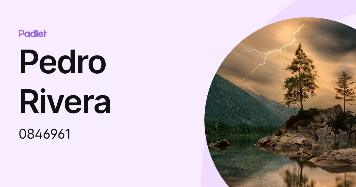 Pedro Rivera (0846961) profile | Padlet