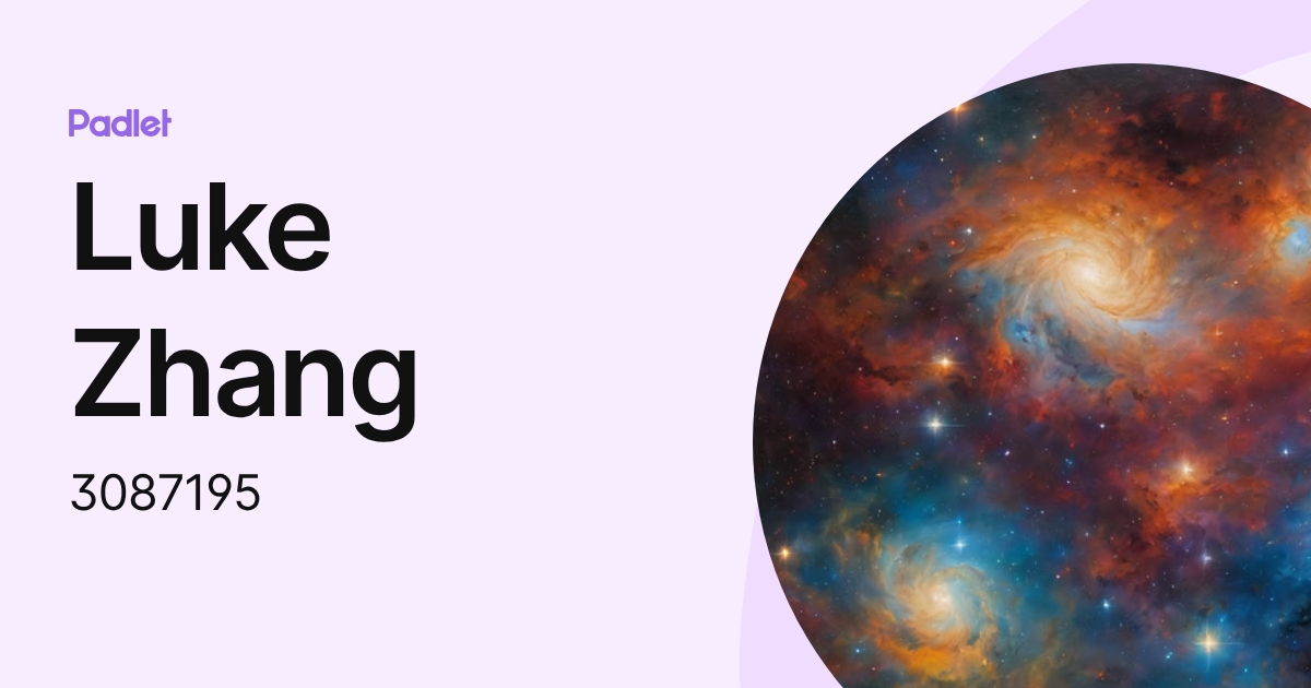 Luke Zhang (3087195) profile | Padlet
