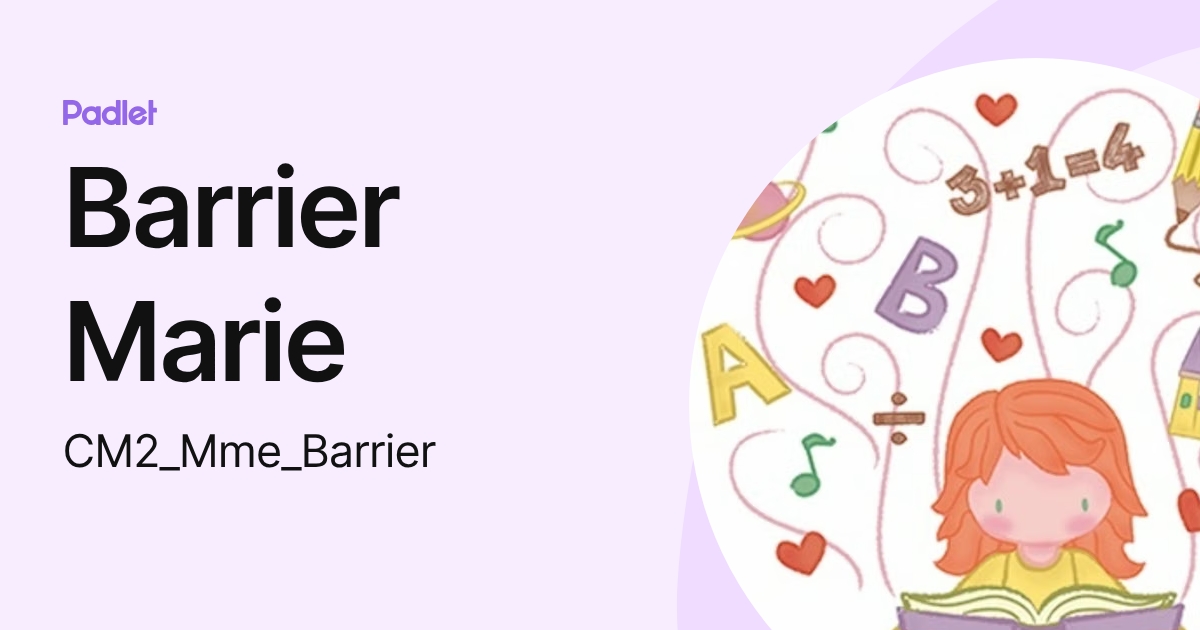 Barrier Marie (CM2_Mme_Barrier) profile | Padlet