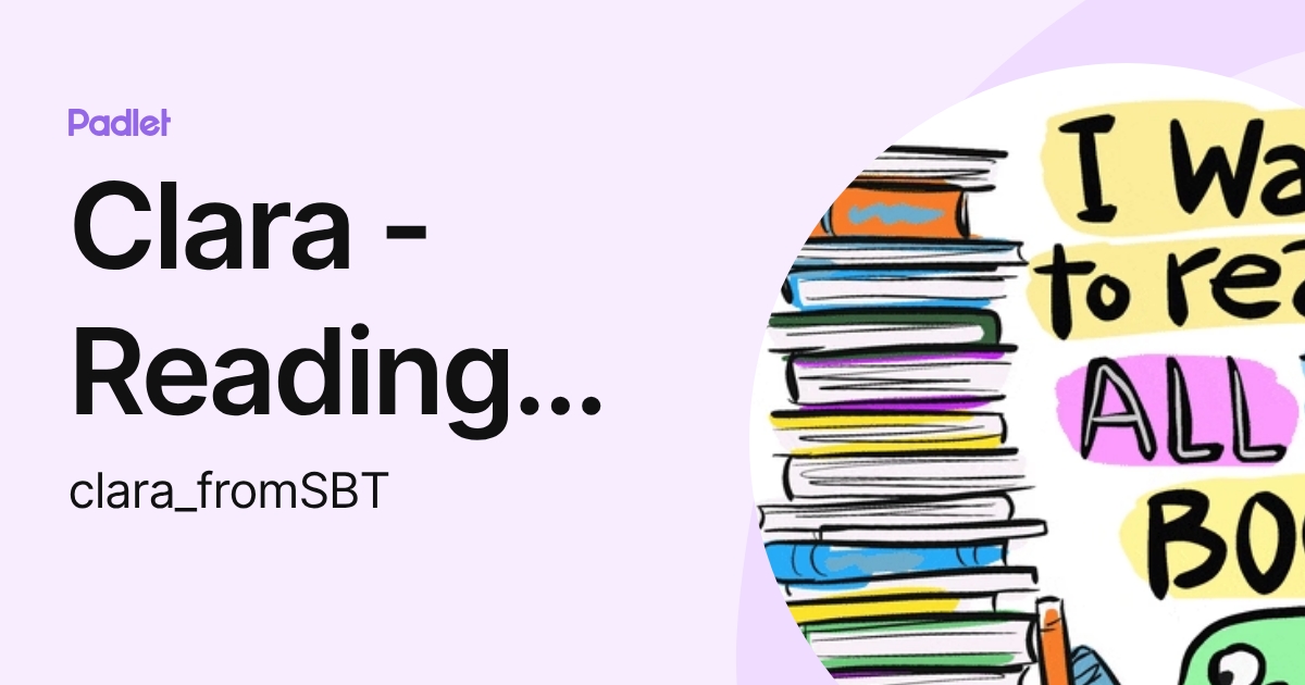 Clara - Reading Schools Co-ordinator (clara_fromSBT) profile | Padlet
