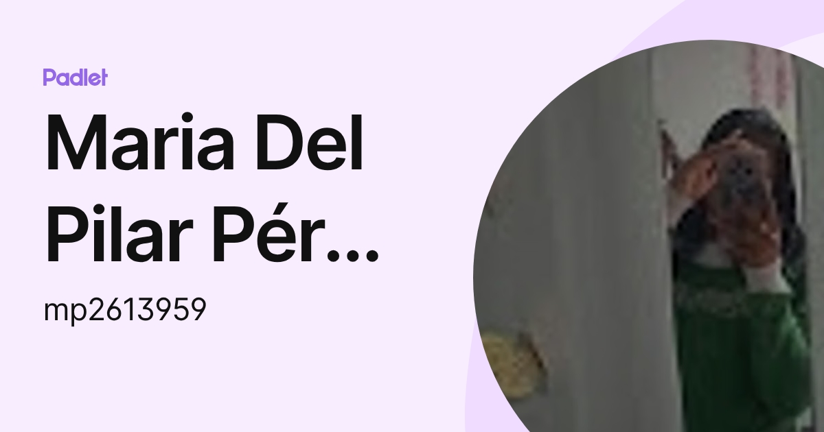 Maria Del Pilar Pérez Rodríguez (mp2613959) profile | Padlet