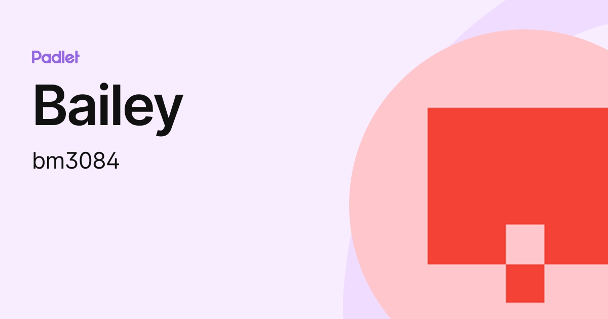 Bailey (bm3084) profile | Padlet