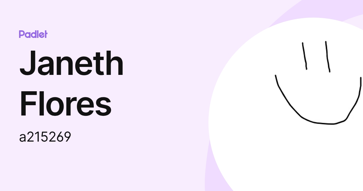 Janeth Flores (a215269) profile | Padlet