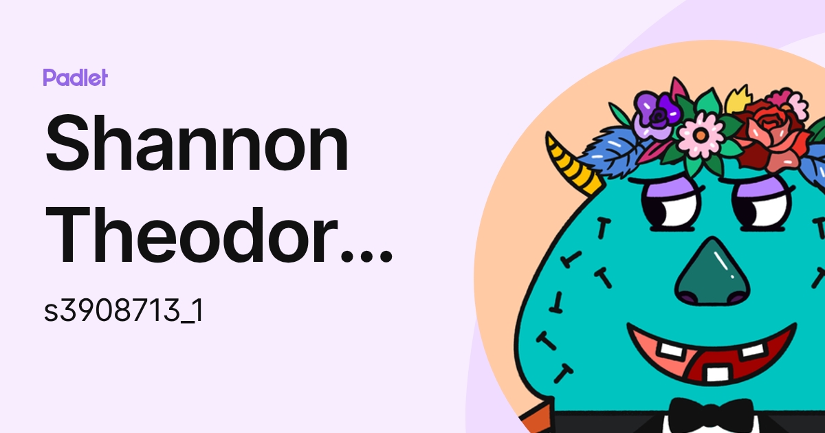 Shannon Theodora Djaja (s3908713_1) profile | Padlet