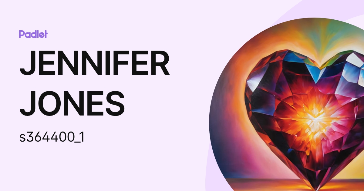 JENNIFER JONES (s364400_1) profile | Padlet
