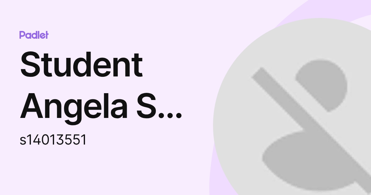 Student Angela SIU Man-hei (s14013551) profile | Padlet