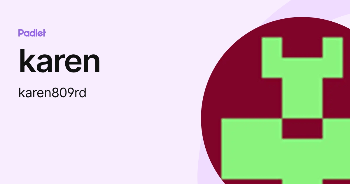 karen (karen809rd) profile | Padlet