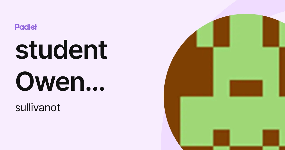 student Owen Sullivan (sullivanot) profile | Padlet