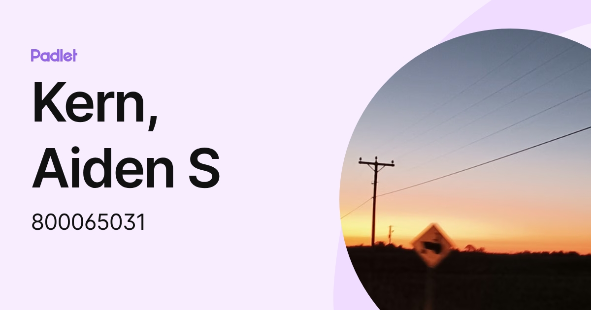 Kern, Aiden S (800065031) profile | Padlet