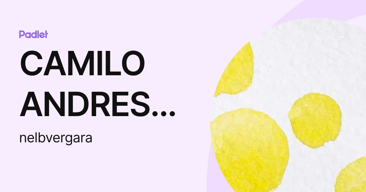 CAMILO ANDRES VERGARA B (nelbvergara) profile | Padlet