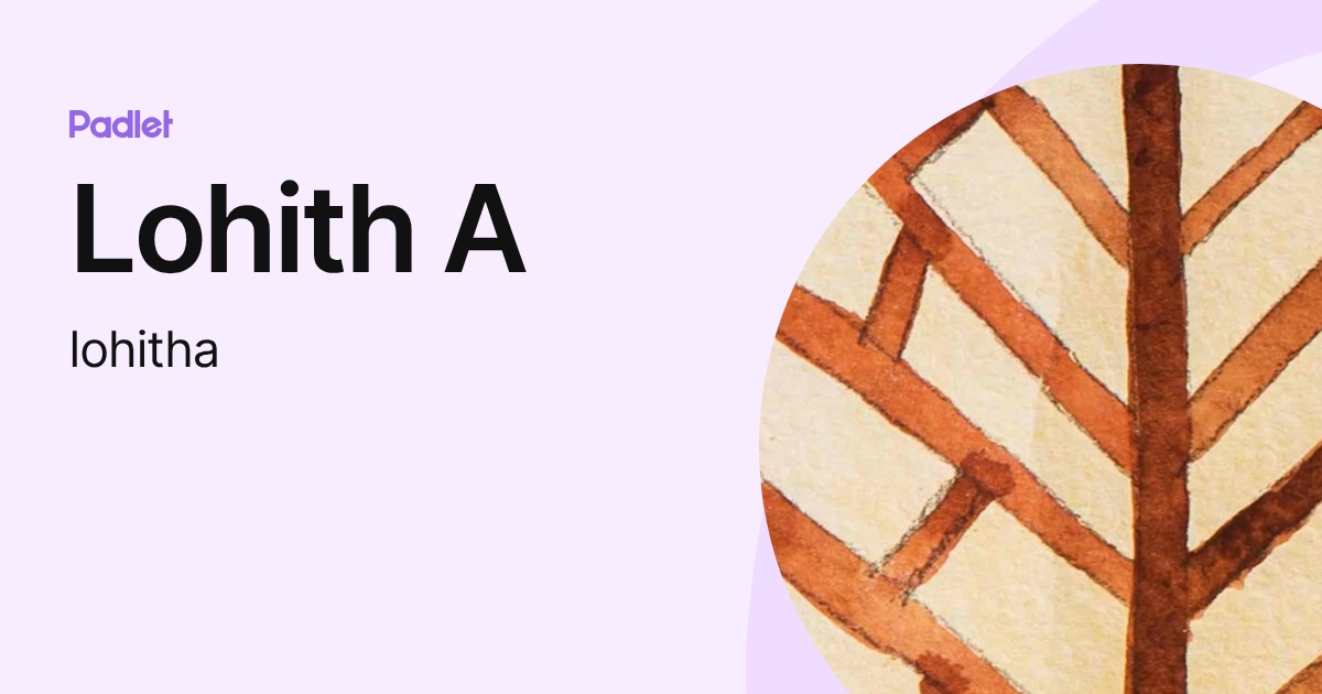 Lohith A (lohitha) profile | Padlet