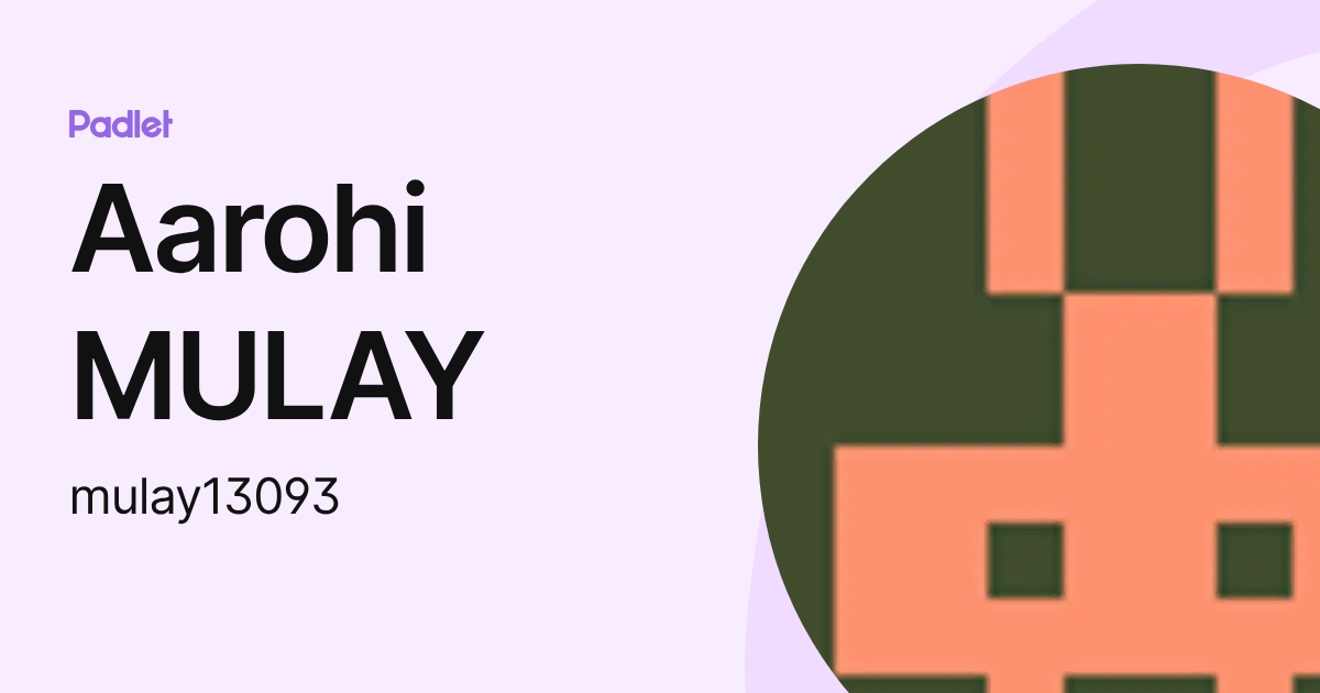 Aarohi MULAY (mulay13093) profile | Padlet