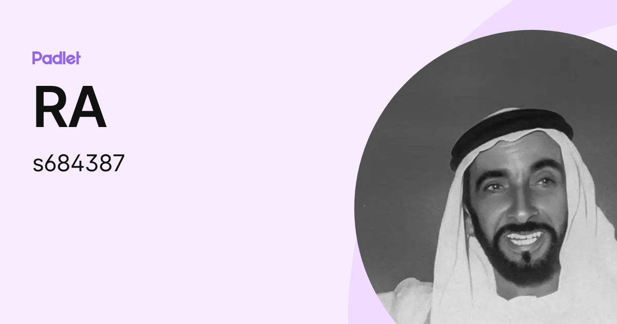 RA (s684387) profile | Padlet