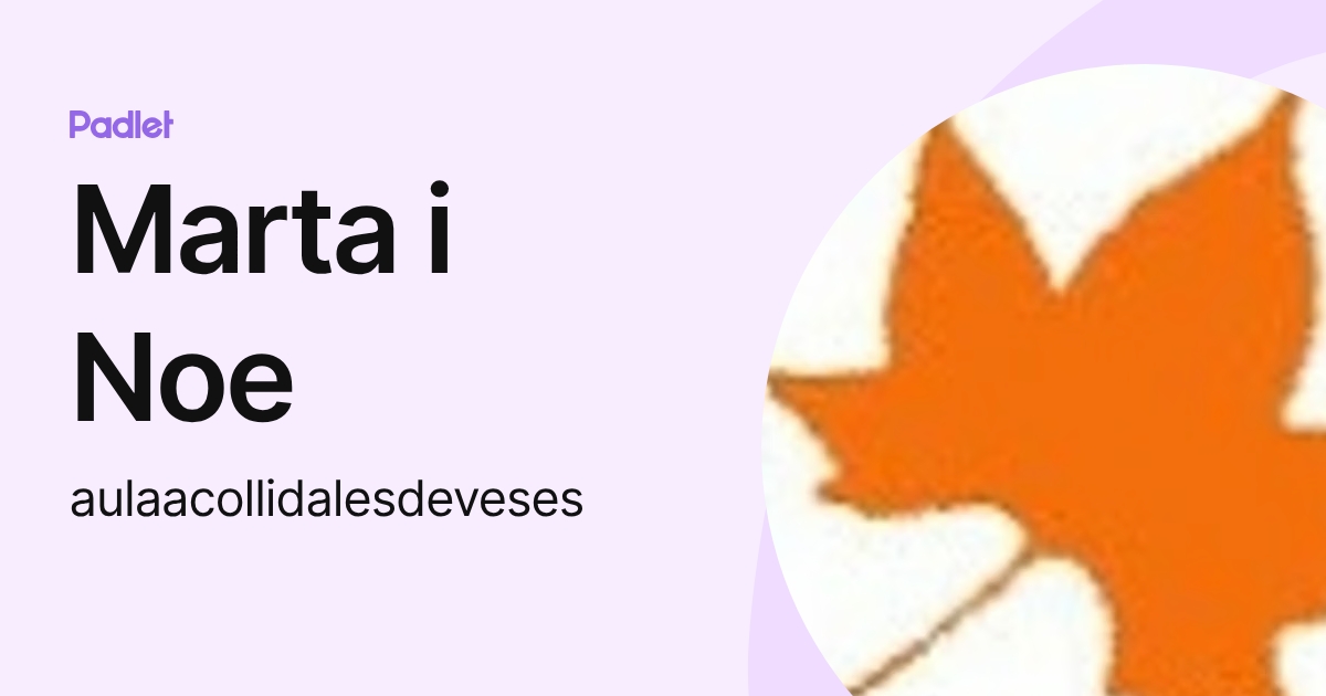 Marta i Noe (aulaacollidalesdeveses) profile | Padlet