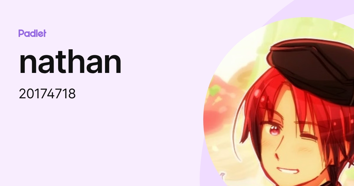 nathan (20174718) profile | Padlet