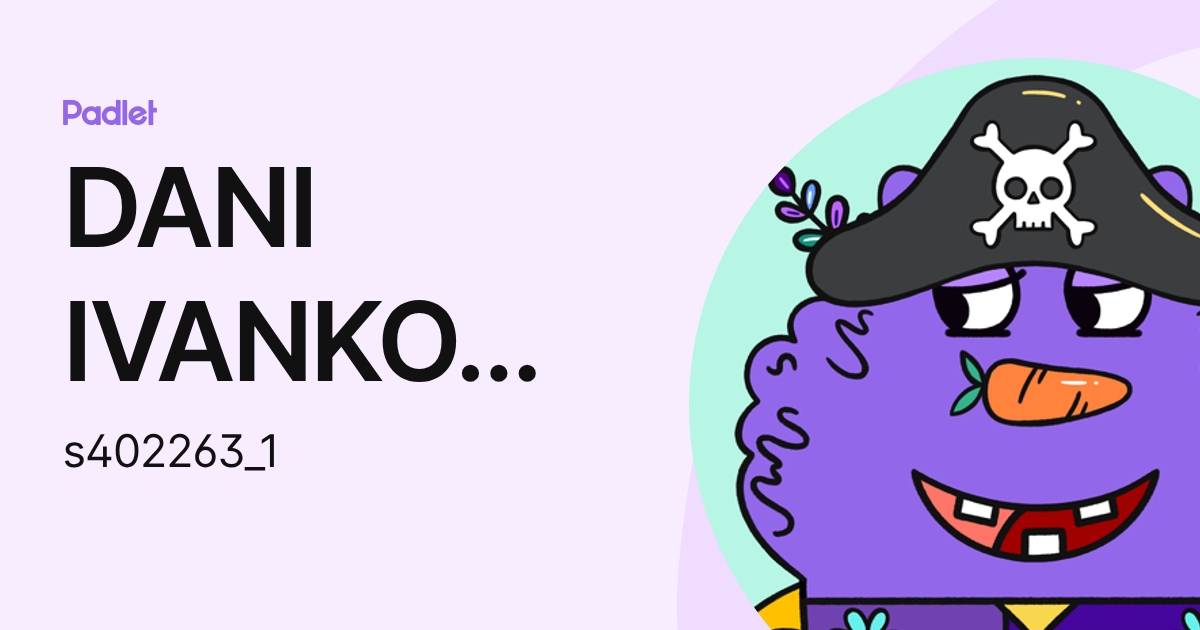DANI IVANKOVIC (s402263_1) profile | Padlet