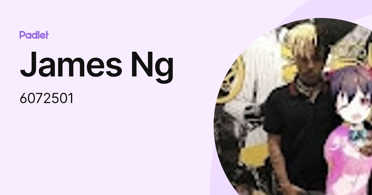 James Ng (6072501) profile | Padlet