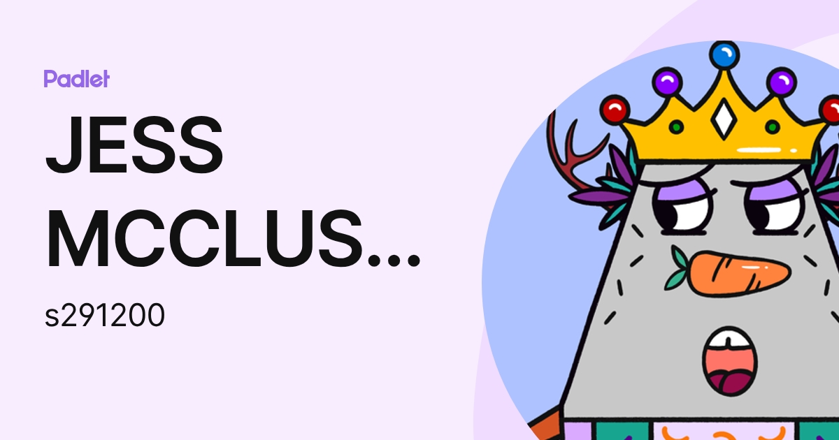 JESS MCCLUSKEY (s291200) profile | Padlet