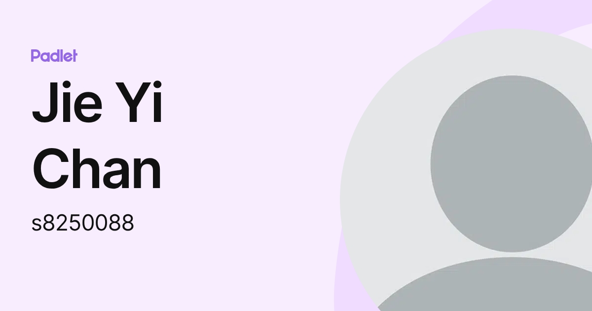 Jie Yi Chan (s8250088) profile | Padlet