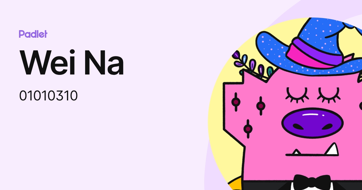 Wei Na (01010310) profile | Padlet