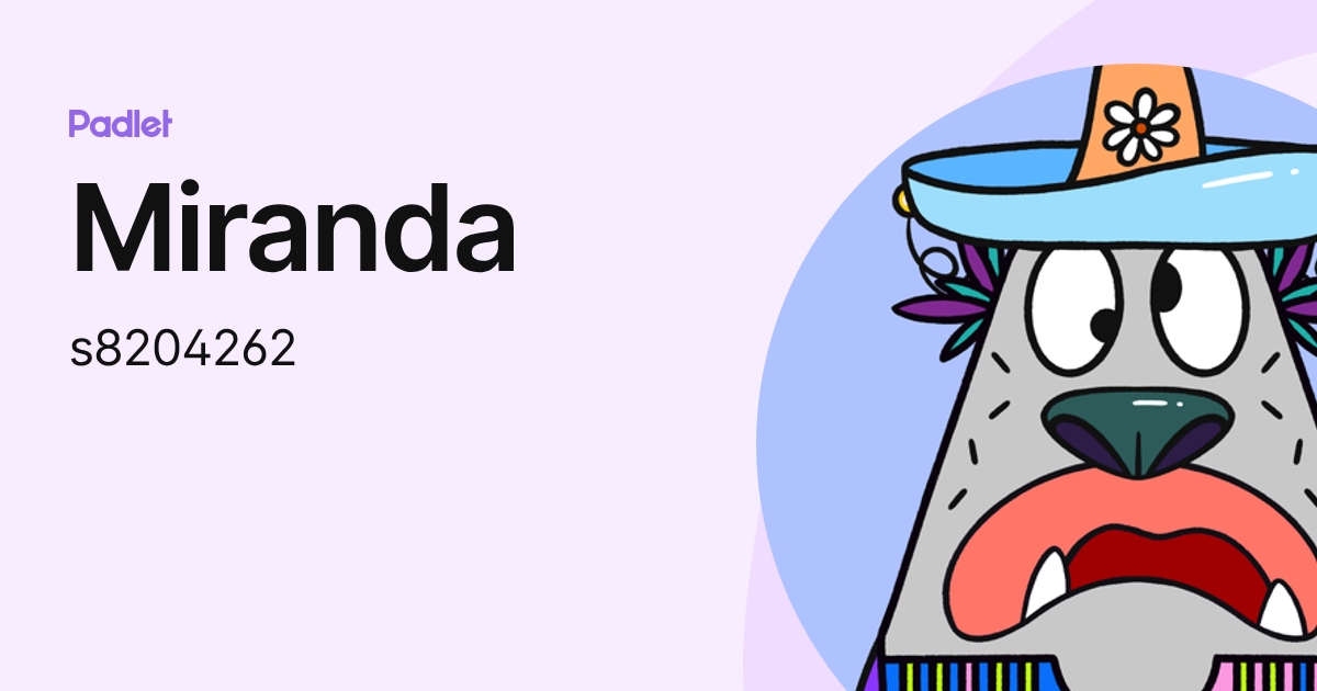 Miranda (s8204262) profile | Padlet