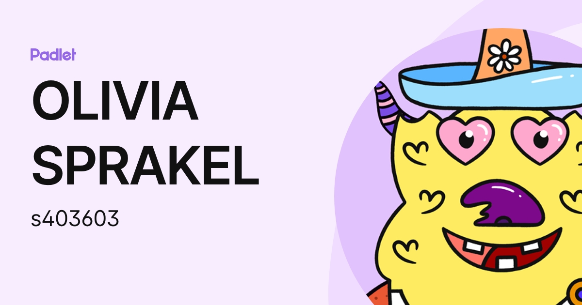 OLIVIA SPRAKEL (s403603) profile | Padlet