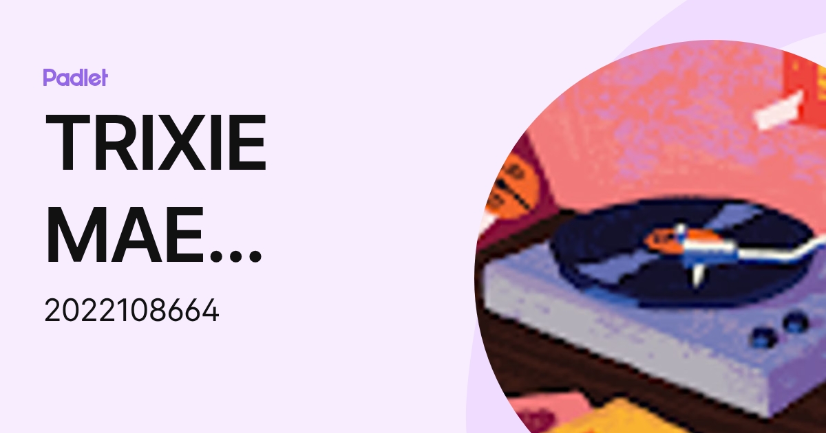 TRIXIE MAE REYES (2022108664) profile | Padlet