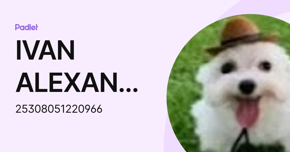 IVAN ALEXANDER VAZQUEZ VENZOR (25308051220966) profile | Padlet
