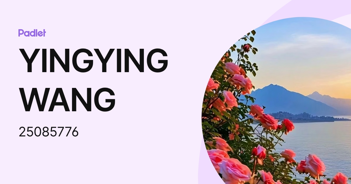 YINGYING WANG (25085776) profile | Padlet
