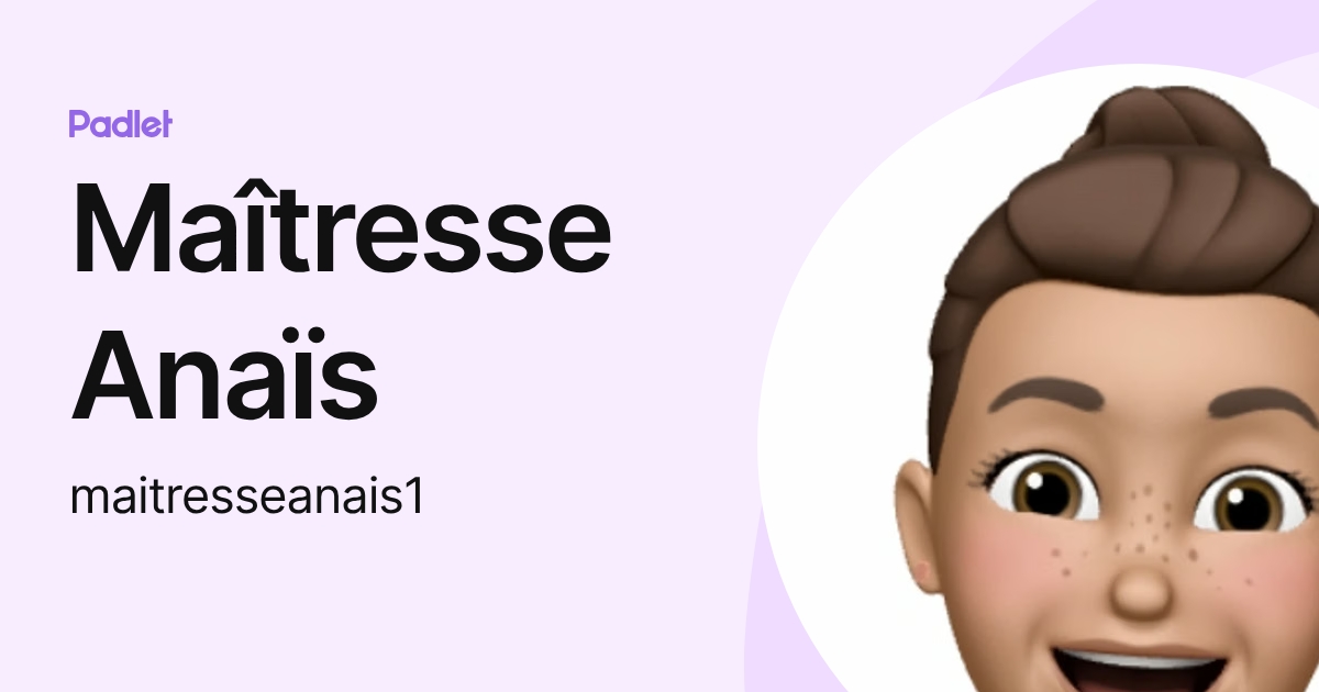Maîtresse Anaïs (maitresseanais1) profile | Padlet
