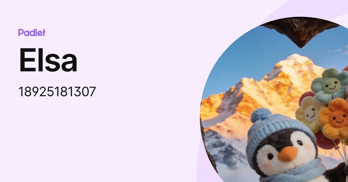Elsa (18925181307) profile | Padlet