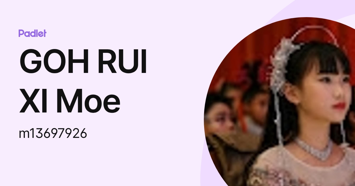 GOH RUI XI Moe (m13697926) profile | Padlet