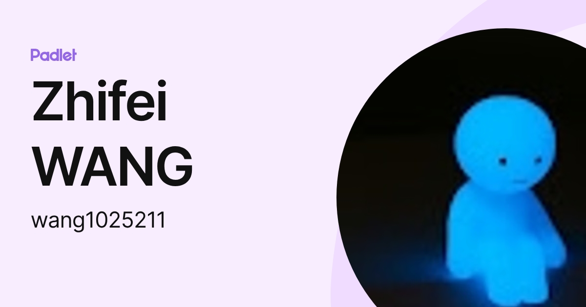 Zhifei WANG (wang1025211) profile | Padlet