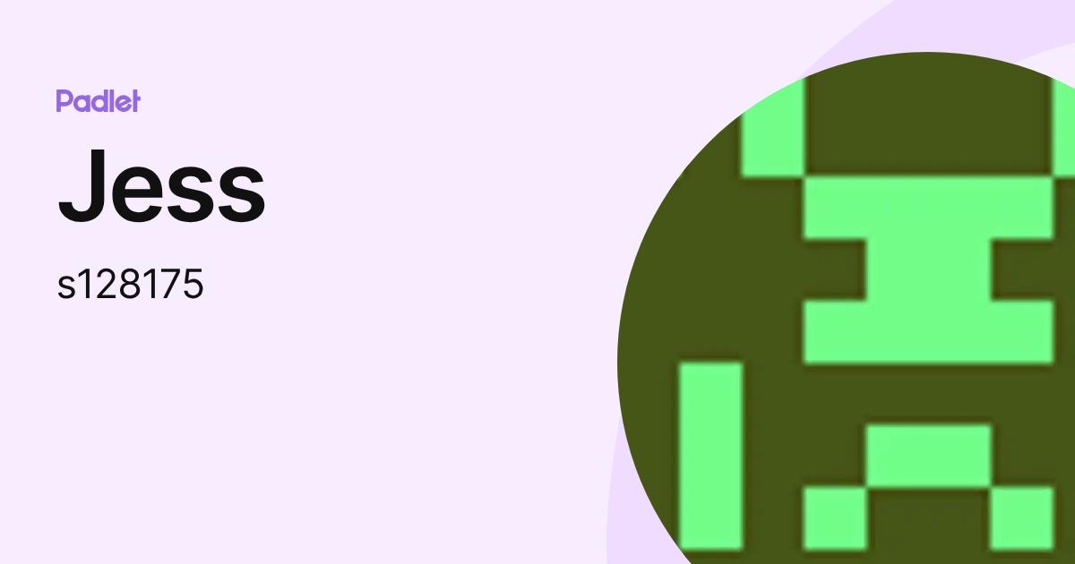 Jess (s128175) profile | Padlet