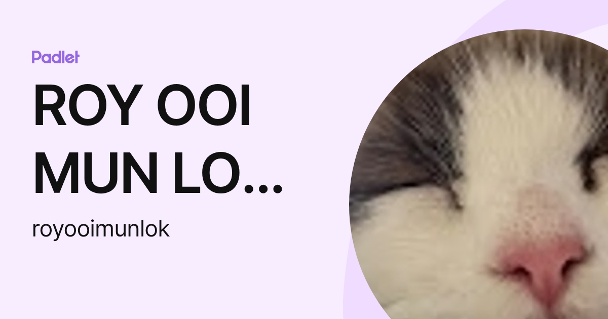 ROY OOI MUN LOK Moe (royooimunlok) profile | Padlet