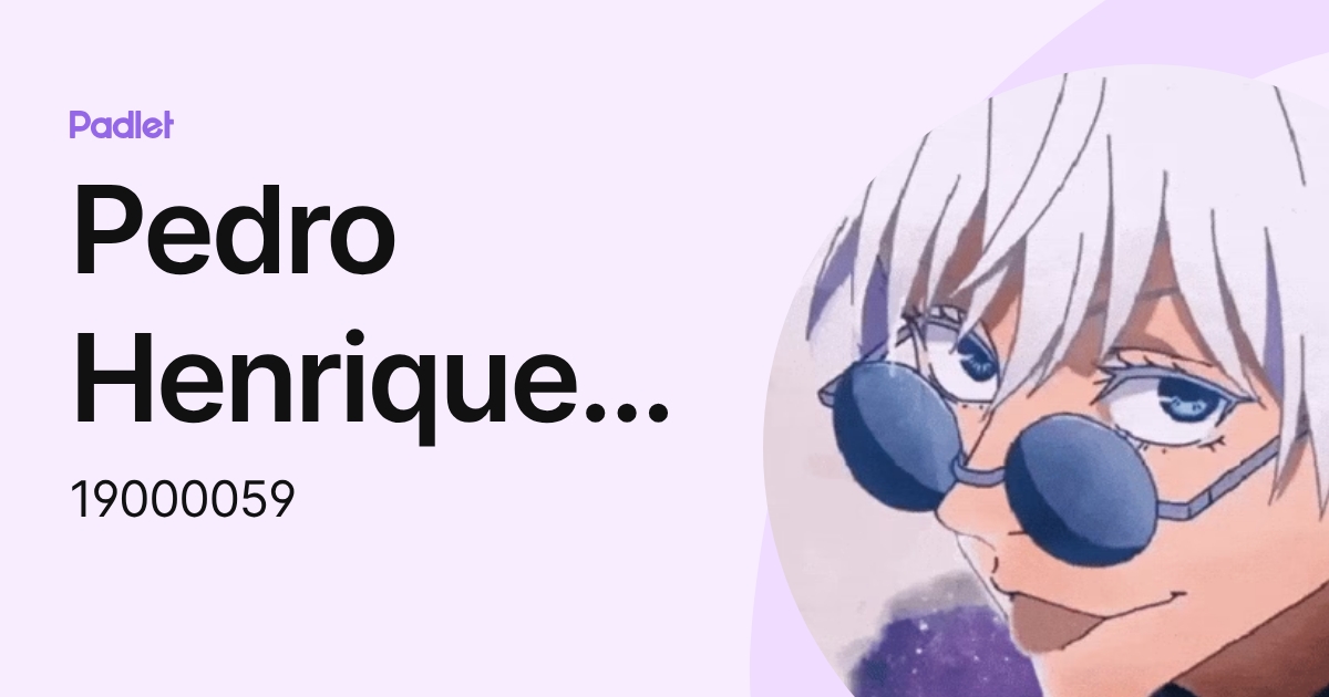 Pedro Henrique de Oliveira Bortoncello (19000059) profile | Padlet