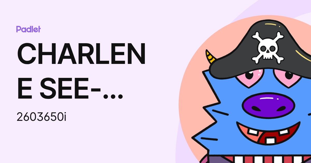 CHARLENE SEE-YANG (2603650i) profile | Padlet