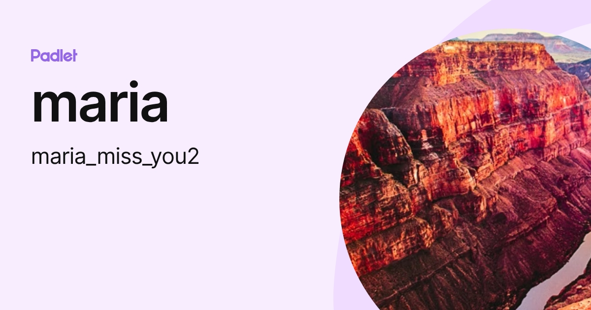 maria (maria_miss_you2) profile | Padlet