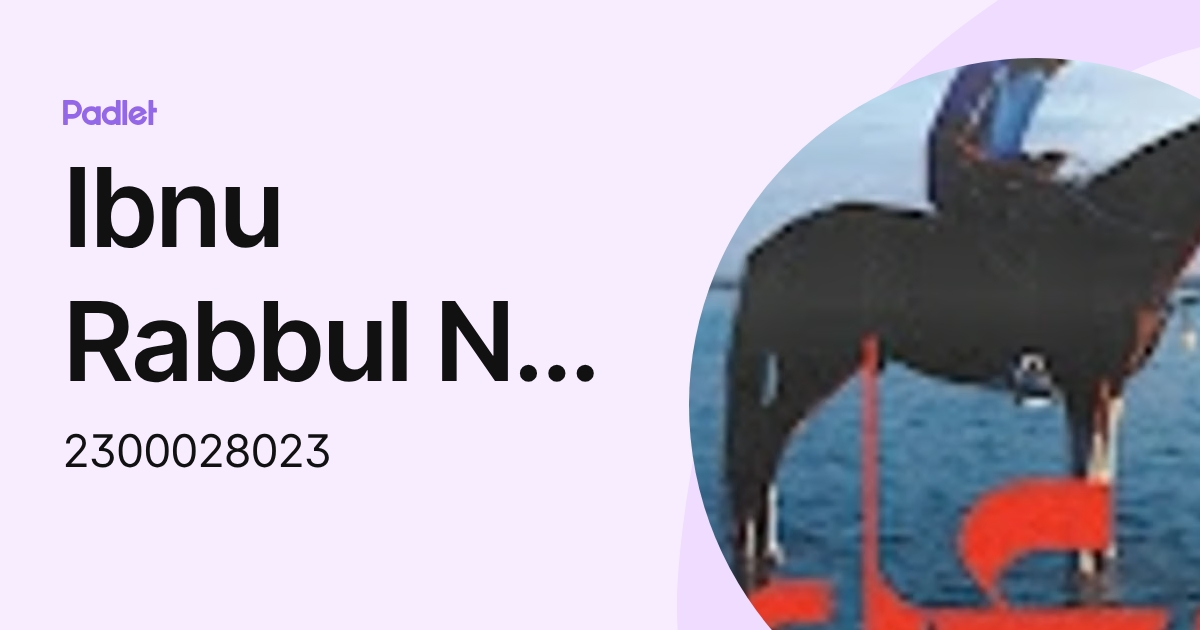 Ibnu Rabbul Nur Anja (2300028023) profile | Padlet