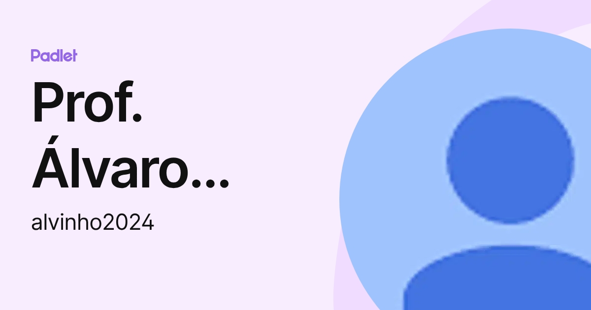 Prof. Álvaro Santos (alvinho2024) profile | Padlet